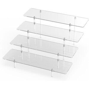Acrylic Display Riser Stand Shelf Clear 4 Tier Cupcake Stand Perfume Display